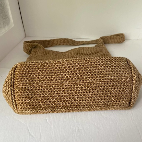 The Sak Crocheted Purse Bag Shoulder Tan Snap Closure - Picture 3 of 7